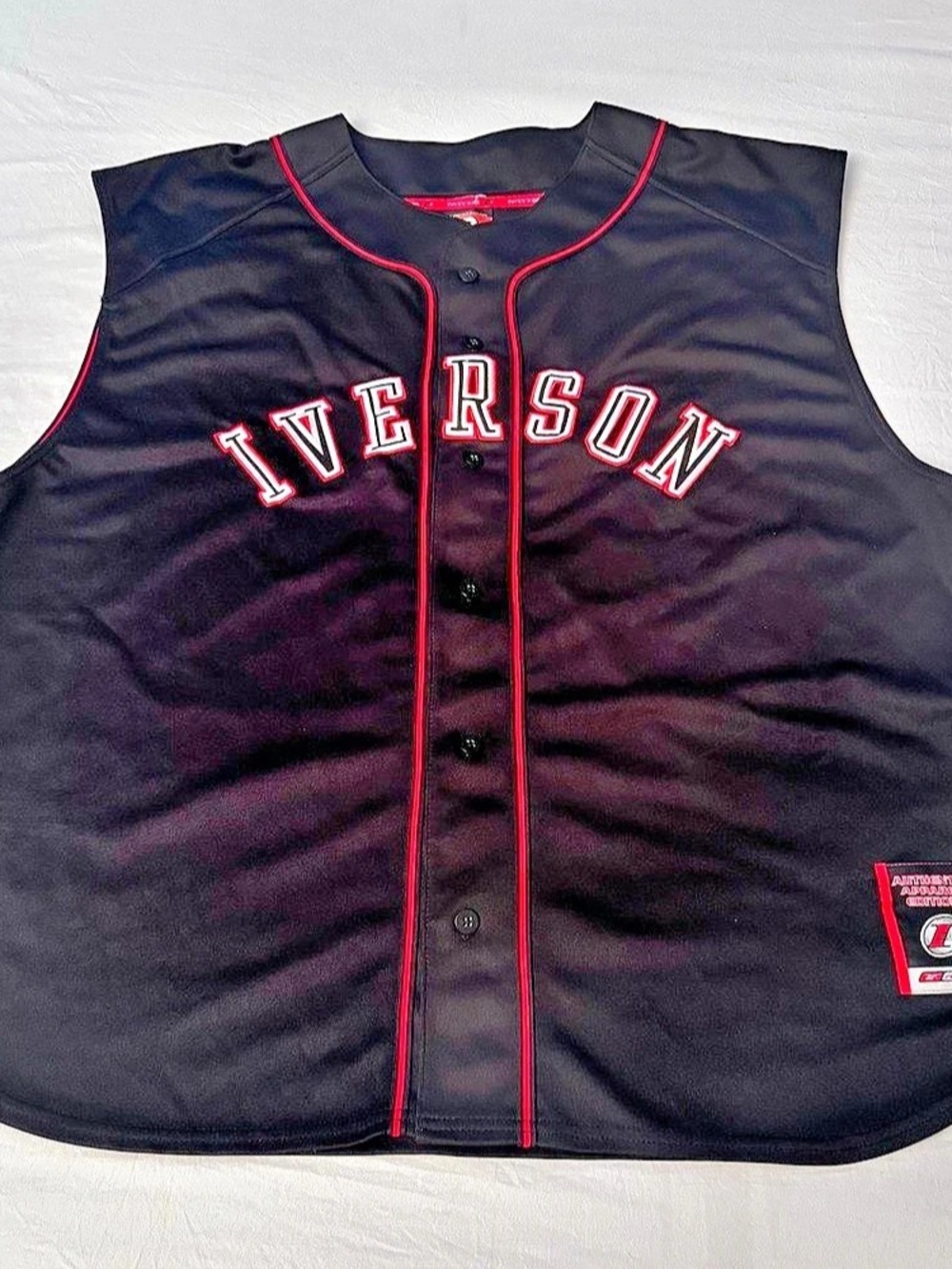 Allen Iverson Reebok Sleeveless Basketball Jersey Size 2XL Embroidered 76ers I3